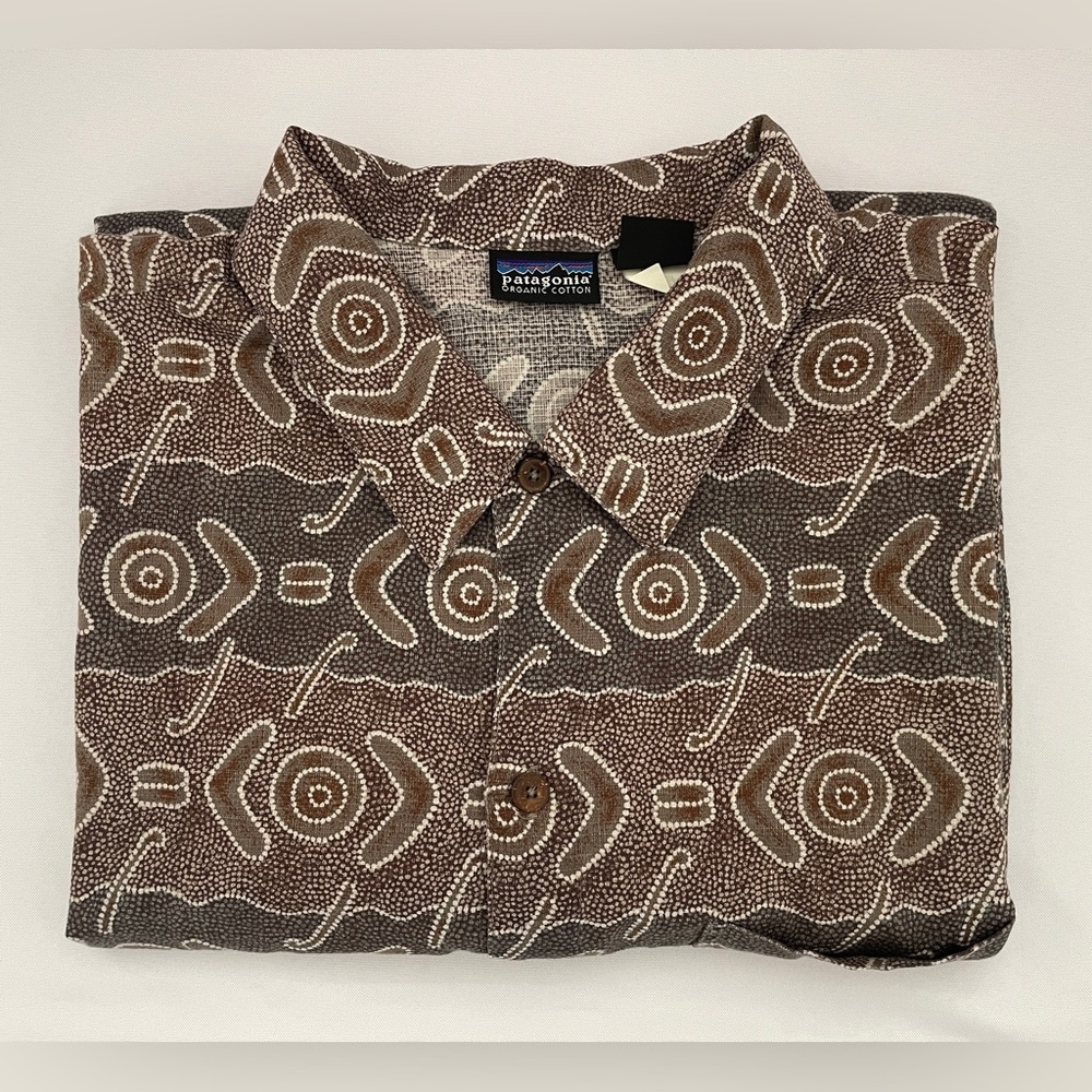 Vintage 90s Patagonia A/C Shirt Men's Size L Australian Boomerang Pataloha Aztec